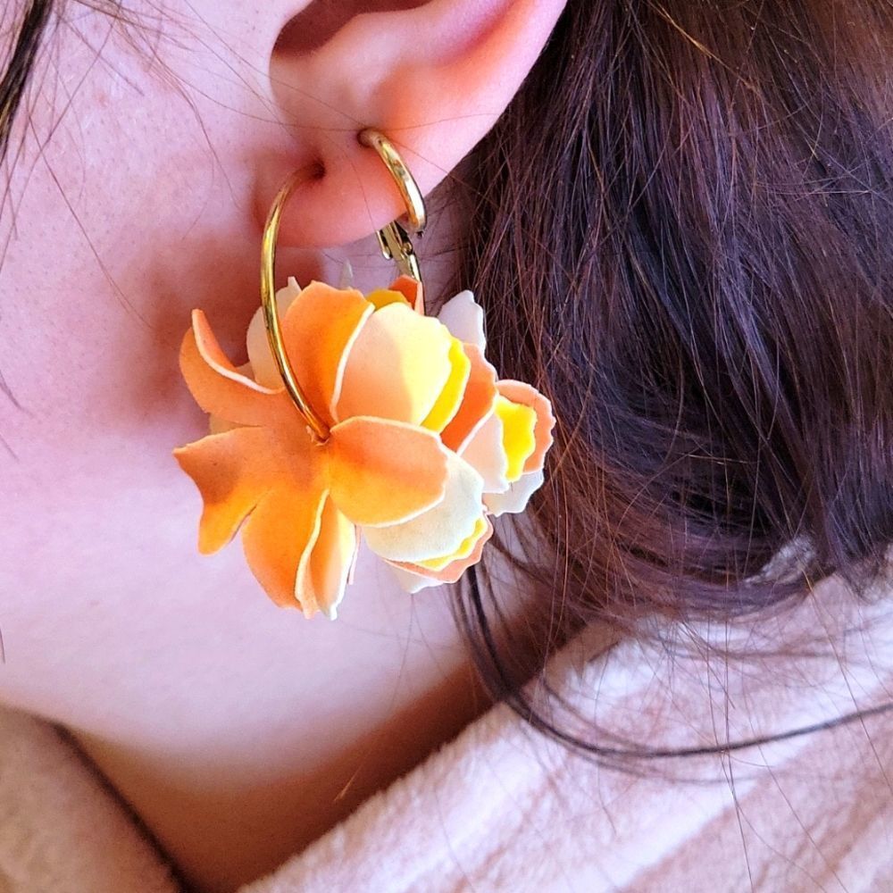 Handmade Floral Earrings. One Size. New.